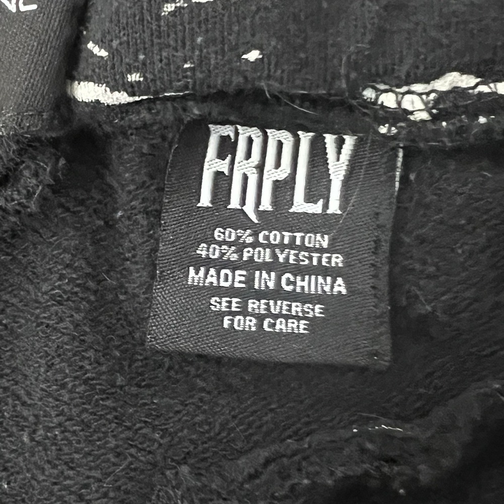 FRPLY Black Gray L Graphic All Over Print pants joggers Streetwear Skater Y2K - Picture 5 of 10